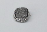 NGC630 24*25mm - 26*28mm freeform plated druzy agate connectors