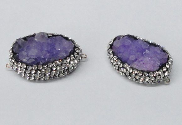 NGC646 20*30mm - 25*35mm freeform druzy agate connectors wholesale