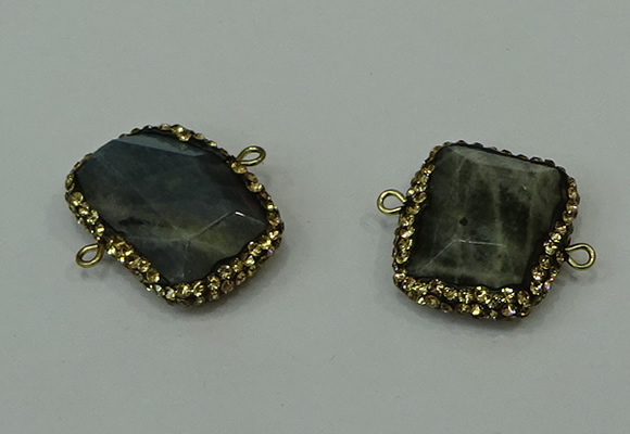 NGC6505 18*25mm - 20*25mm freeform labradorite connectors