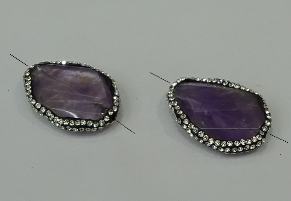 NGC6509 20*30mm - 25*35mm freeform amethyst connectors