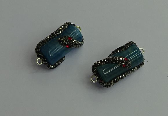 NGC6524 12*25mm tube agate gemstone connectors wholesale
