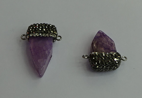 NGC6531 15*30mm - 20*40mm arrowhead agate gemstone connectors