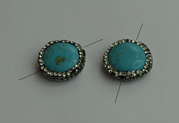 NGC6552 18mm flat round turquoise connectors wholesale