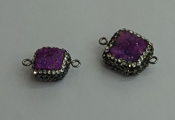 NGC6569 14*16mm - 18*20mm freeform druzy agate connectors