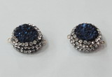 NGC680 20mm - 22mm coin plated druzy agate connectors
