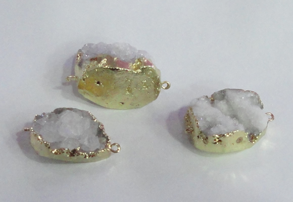 NGC685 20*30mm - 25*35mm freeform druzy quartz connectors