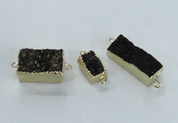 NGC698 10*15mm - 15*28mm rectangle druzy agate connectors