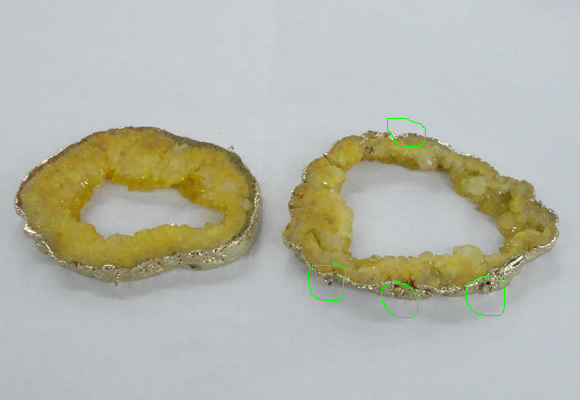 NGC701 45*75mm - 60*70mm freeform druzy agate connectors