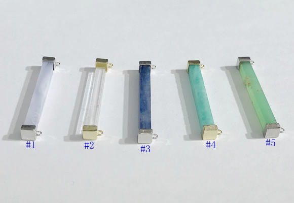 NGC7020 3*32mm cuboid  mixed gemstone connectors wholesale