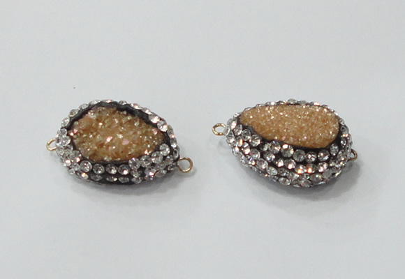 NGC731 16*22mm - 18*25mm freeform plated druzy agate connectors