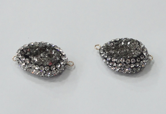 NGC733 16*22mm - 18*25mm freeform plated druzy agate connectors