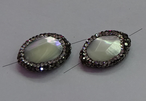 NGC7512 15*20mm faceted freeform shell pearl connectors wholesale