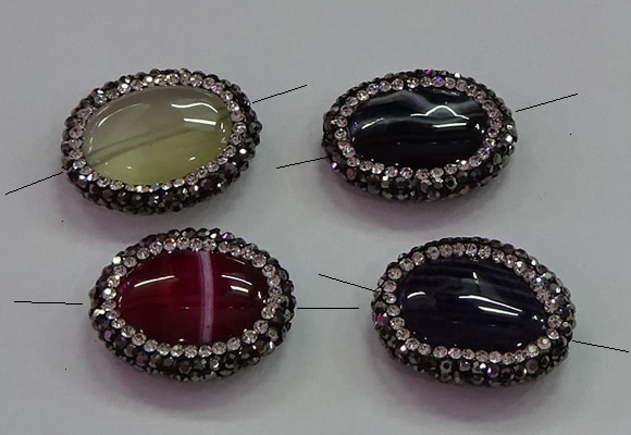NGC7516 20*25mm oval agate connectors wholesale