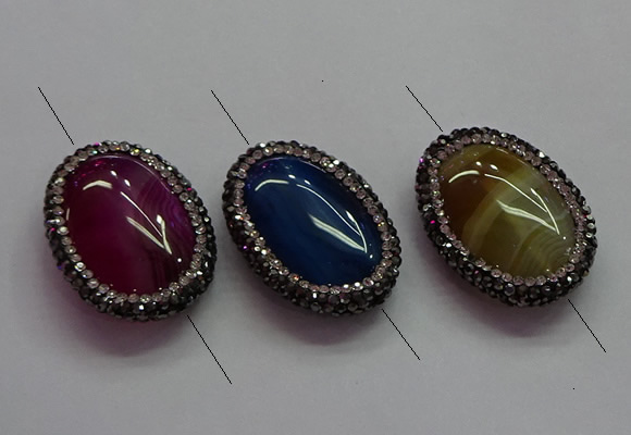 NGC7517 25*35mm oval agate connectors wholesale
