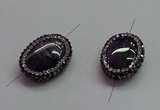 NGC7526 15*20mm - 16*22mm oval amethyst connectors wholesale