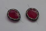 NGC7541 20*25mm faceted flat teardrop quartz connectors wholesale