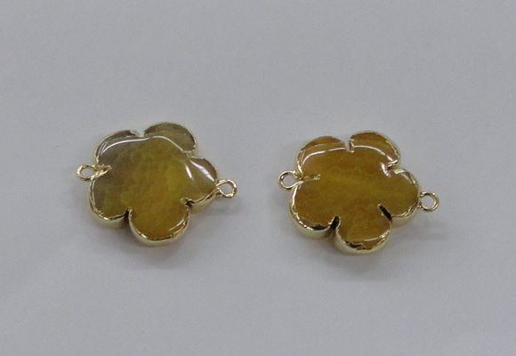 NGC851 28mm - 30mm flower agate gemstone connectors wholesale