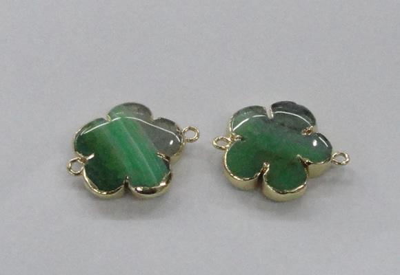 NGC855 28mm - 30mm flower agate gemstone connectors wholesale