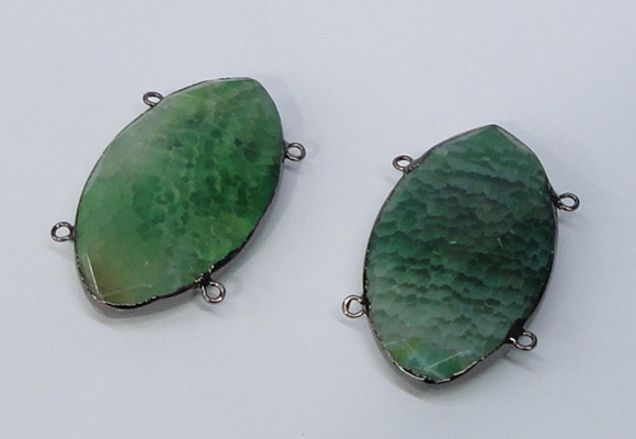 NGC964 30*55mm faceted marquise agate connectors wholesale