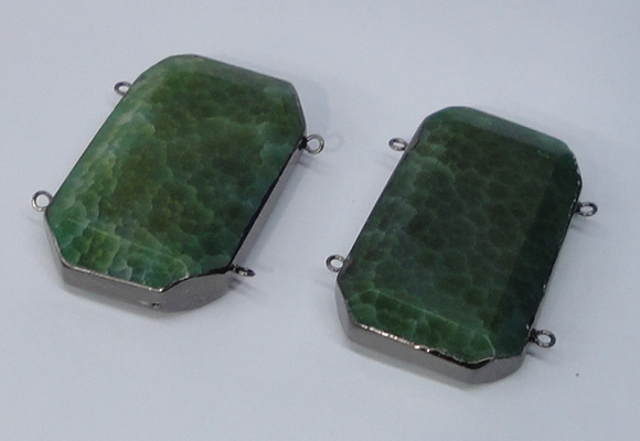 NGC972 35*55mm faceted octagonal agate connectors wholesale