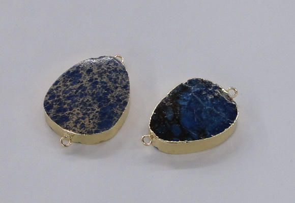 NGC981 15*20mm - 25*30mm flat teardrop sea sediment jasper connectors