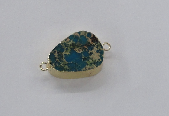 NGC984 15*20mm - 25*30mm flat teardrop sea sediment jasper connectors