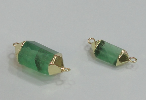 NGC991 8*20mm – 12*25mm faceted nuggets fluorite connectors