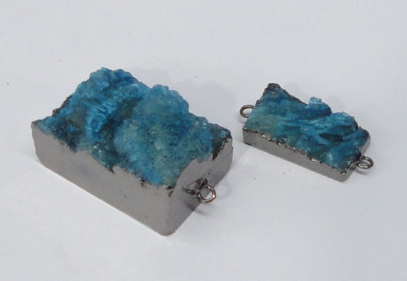 NGC992 15*25mm – 20*35mm rectangle druzy agate connectors