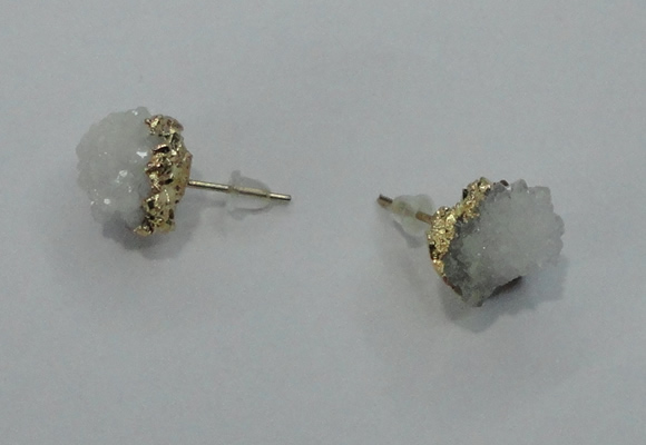 NGE01 8*12mm - 10*14mm nuggets druzy quartz earrings wholesale
