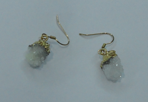 NGE02 10*14mm - 12*16mm nuggets druzy quartz earrings wholesale