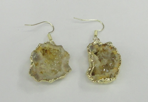 NGE101 20*25mm - 25*30mm freeform druzy agate gemstone earrings