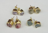 NGE105 8mm - 10mm freeform druzy agate gemstone earrings wholesale