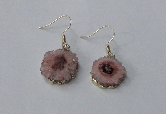 NGE123 8*12mm - 12*16mm freeform druzy agate gemstone earrings