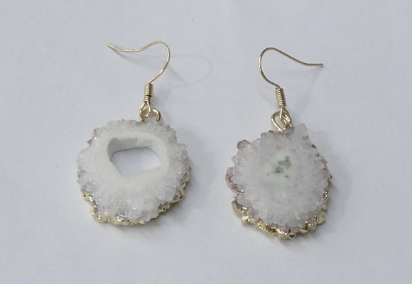 NGE128 18*20mm - 20*25mm freeform druzy agate gemstone earrings