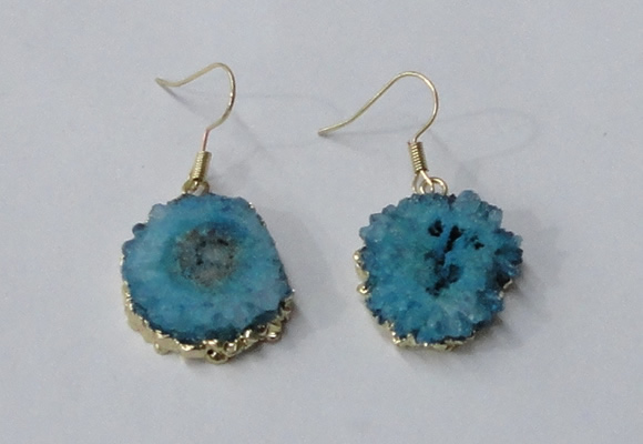 NGE132 18*20mm - 20*25mm freeform druzy agate gemstone earrings