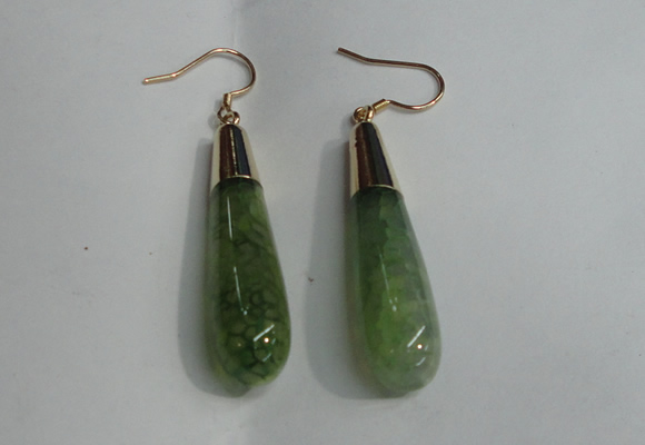 NGE16 10*40mm teardrop agate gemstone earrings wholesale