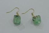 NGE175 8*10mm - 10*12mm nuggets fluorite earrings wholesale