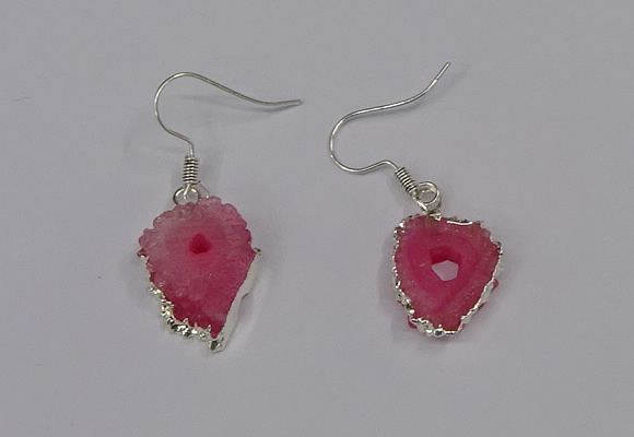NGE208 18*20mm - 20*25mm freeform druzy agate gemstone earrings