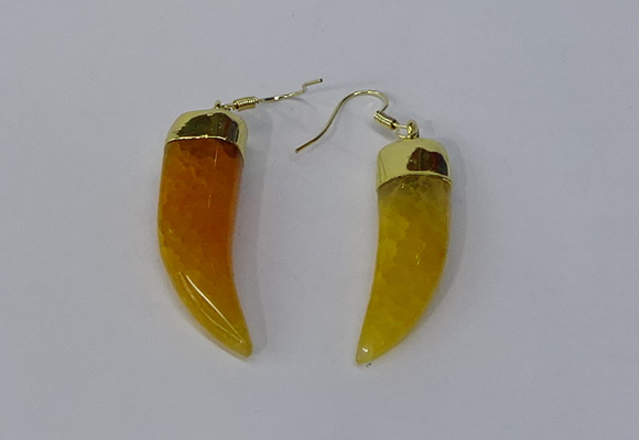 NGE227 10*40mm - 12*45mm oxhorn agate gemstone earrings wholesale