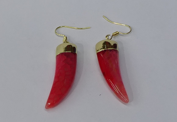 NGE229 10*40mm - 12*45mm oxhorn agate gemstone earrings wholesale