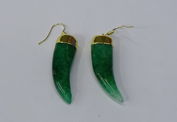 NGE231 10*40mm - 12*45mm oxhorn agate gemstone earrings wholesale