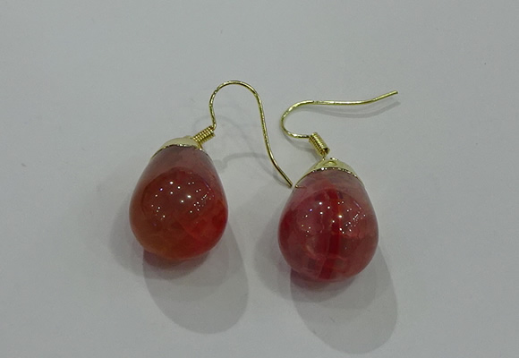 NGE236 15*20mm teardrop agate gemstone earrings wholesale