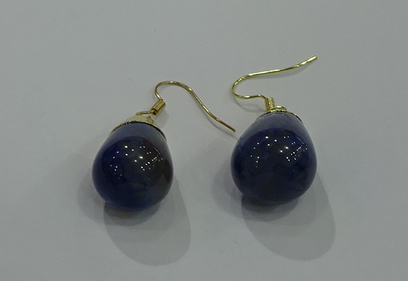 NGE237 15*20mm teardrop agate gemstone earrings wholesale
