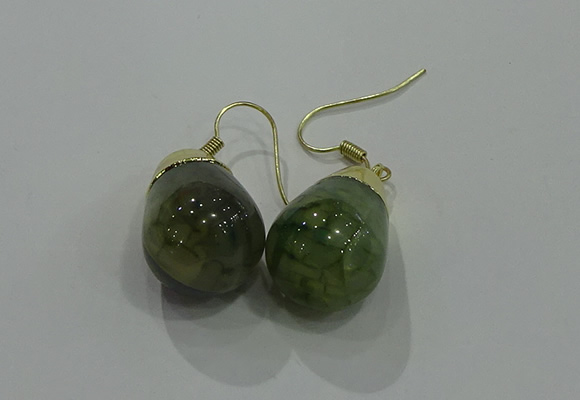 NGE238 15*20mm teardrop agate gemstone earrings wholesale
