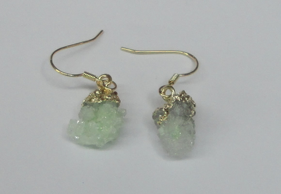 NGE25 10*14mm - 12*16mm nuggets druzy quartz earrings wholesale