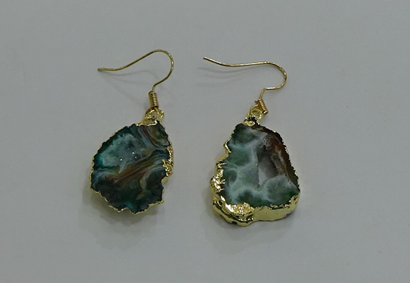 NGE262 13*18mm - 15*20mm freeform druzy agate earrings