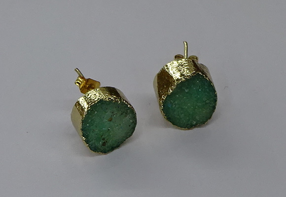 NGE317 12mm - 14mm freeform druzy agate earrings wholesale