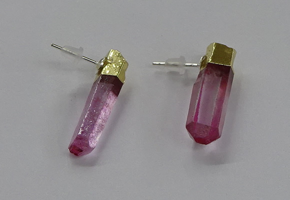NGE328 5*18mm - 6*22mm sticks dyed white crystal earrings wholesale