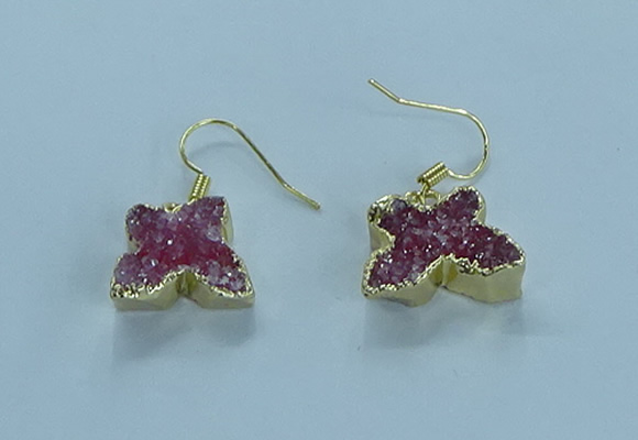 NGE356 10*14mm - 12*16mm butterfly druzy agate earrings wholesale