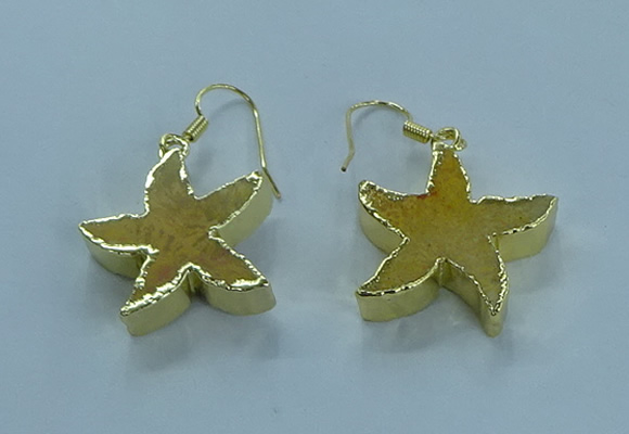 NGE390 20mm - 22mm starfish druzy agate earrings wholesale